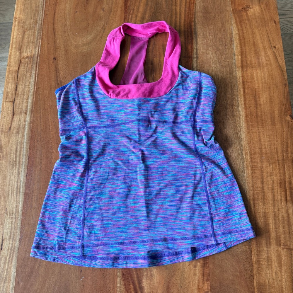 Lululemon Women's Purple/Pink Space Dye Racerback Sports Tank Size 12